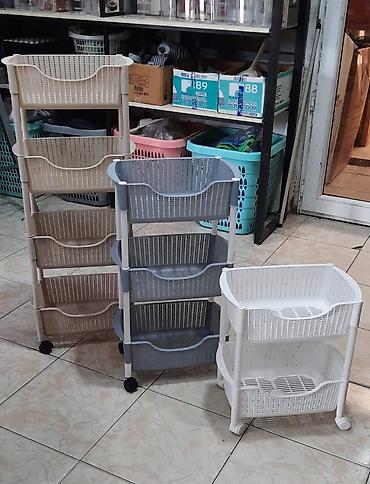 Digər qab-qacaq və mətbəx ləvazimatları: Terevez qabi. xrom plastik siyirtmeli tekerli — 15