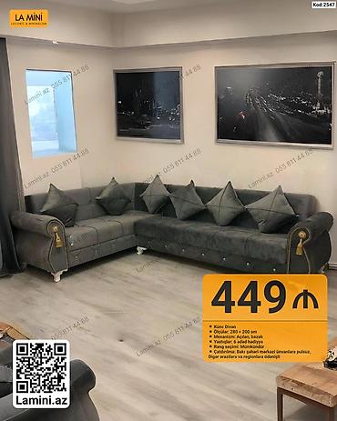 Ev üçün mebel: Künc divan – model 2547 - Ölçü: 280 × 200 sm - Mexanizm: açılandır — 1