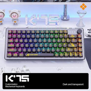 механическая клавиатура цена: Механическая клавиатура Attack shark k75rgb 🦈Свитчи: Белые (philikey)
