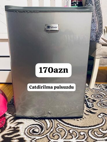 Кухонные плиты и варочные поверхности: Silver mini soyuducu - Rəng: metalik boz - Kompakt ölçü: kiçik