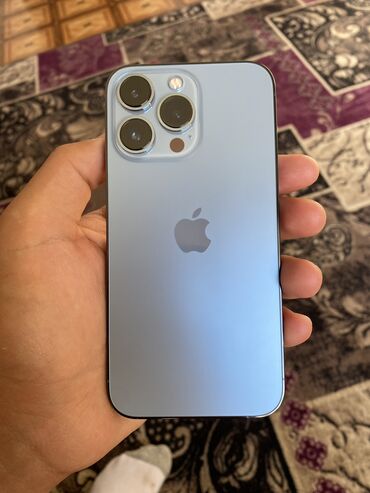 вип ош: IPhone 13 Pro, Б/у, 256 ГБ, Pacific Blue, Защитное стекло, Кабель, Чехол, 100 %