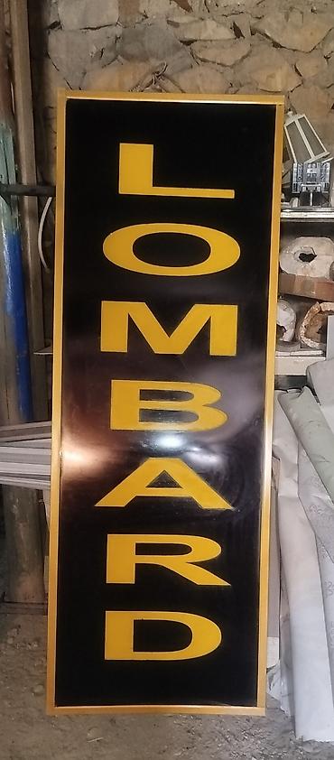 Reklam lövhələri: Məhsul: “LOMBARD” reklam lövhəsi - Vertikal dizayn: qara fon üzərində — 1