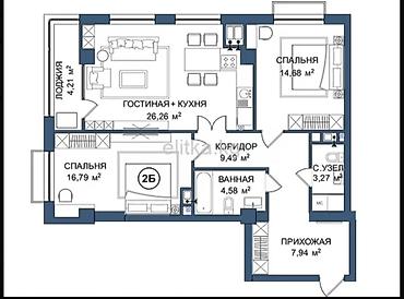 квартиа ош: Продаю 2 комнатную квартиру от строительной компании CapStroy Kg — 10