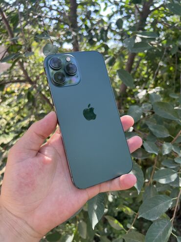 ноутбук айфон бишкек цена: IPhone 13 Pro Max, Колдонулган, 256 ГБ, Жашыл, Коргоочу айнек, Каптама, 100 %
