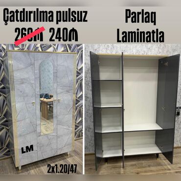 Çarpayılar: Üç qapılı Dolab təmiz laminatla 📌 Qiymət : 240₼