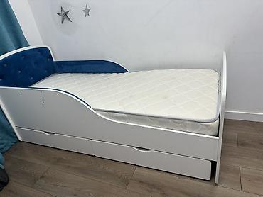 bunk bed: Детская кровать с мягким изголовьем и бортиками + ящики для хранения — 6