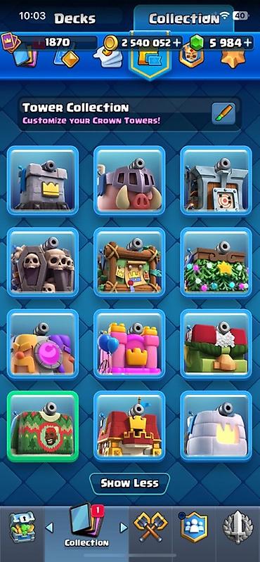 samovar 1870: Clash Royale hesabı - Kral Səviyyəsi: 16 (Max Level) - Kral nişanı — 5