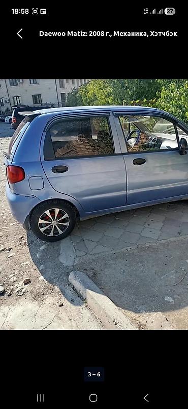 кызыл суу авто: Daewoo Matiz: 2009 г., 0.8 л, Кол менен иштөөчү, Хетчбек — 4