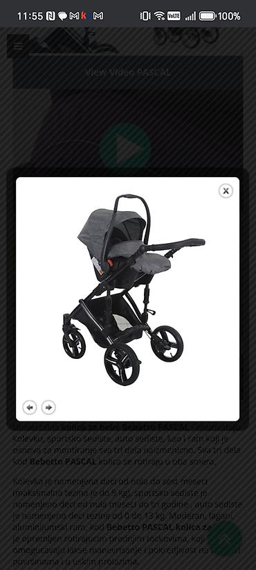 Kolica za bebe: Bebetto dečija kolica 3u1, tamno siva– auto sedište jaje-sinteza — 14