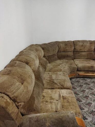 мягкая мебель в рассрочку: Угловой диван, цвет - Коричневый, Б/у