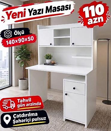 Yeni Yazı Masası – 110 AZN Ölçü: 140 × 90 × 50 sm Ağ rəngdə
