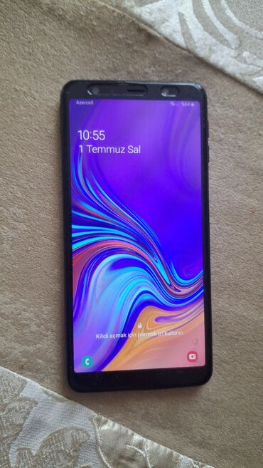 телефон флай тс 110: Samsung Galaxy A7 2018, 64 GB, rəng - Qara, Sensor, Barmaq izi, İki sim kartlı