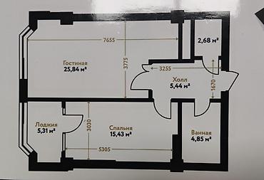 o store: 2 комнаты, 60 м², Стадион им. А.С. Суюмбаева, 12 этаж, ПСО (под самоотделку) — 5