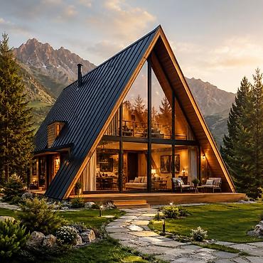 фрейм: Афрейм (A-frame), 3 бөлмө, 50 м², Улан мкр, Куруучу — 6