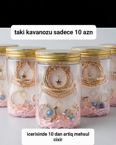 ev tapickalari: Taki kavanoxu – zərgərlik qarışıq dəst - Şəffaf, qapaqlı kavanozun — 1