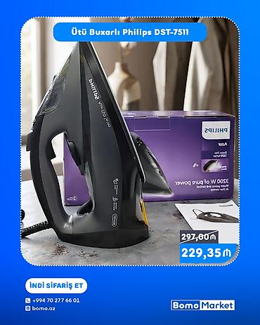 payka utusu: Ütü Buxarlı Philips DST-7511 - Güc: 3200 W – sürətli isinmə və yüksək — 1