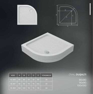 Duş poddonları: Duş kabinələr ara bölmələr hamam mebeləri Moydadırlar dolablar led — 13