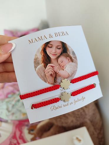 bordo crvena: Set narukvica “Mama & Beba” – ručni rad sa ljubavlju - Dve — 3