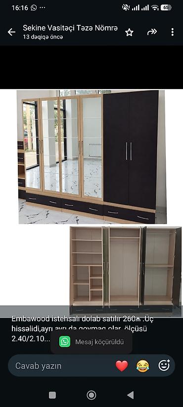 Embawood istehsalı dolab satılır 260₼ .Üç hissəlidi,ayrı ayrı da lalafo.az -da Embawood istehsalı dolab satılır 260₼ .Üç hissəlidi,ayrı ayrı da