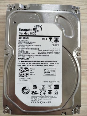 seagate: Daxili Sərt disk (HDD) Seagate, 4 TB, 3.5", İşlənmiş