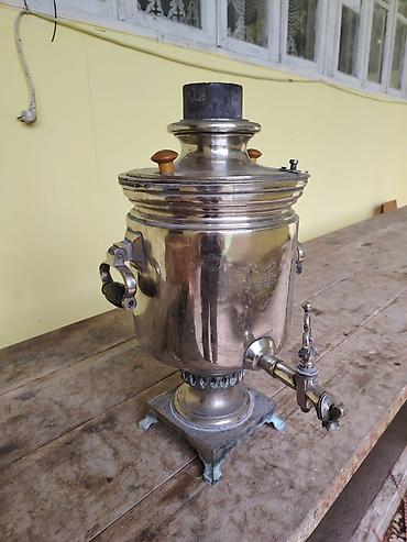 samovar altı podnos: 1899 cu ilin simavarı təmiz misdi üsdə döymələri var — 3
