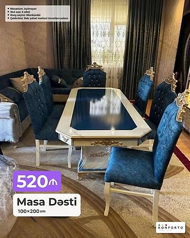Ev və bağ: Məhsul: Masa dəsti Ölçü: - Masa: 100×200 sm Xüsusiyyətlər: - — 1
