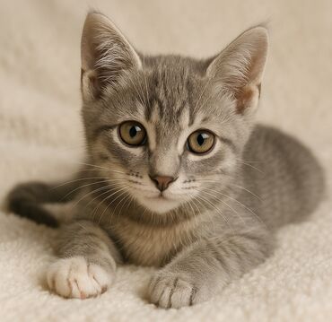 корм для кошек и котят: Отдам котенка даром. Приручены к лотку. 1) Серая, девочка: очень