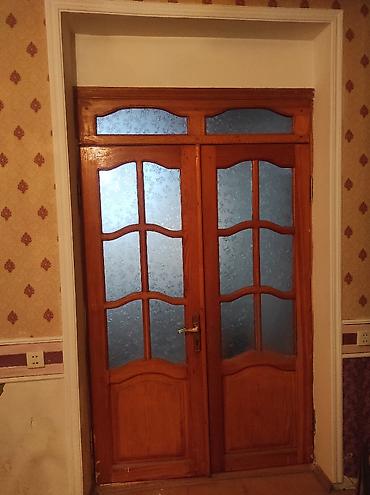 taxta tavan: Ağac interyer qapıları – şüşəli model - Material: təbii ağac karkas — 4