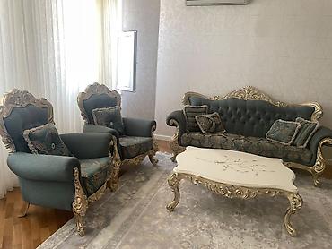 İşlənmiş, Divan, 2 kreslo, Jurnal masası