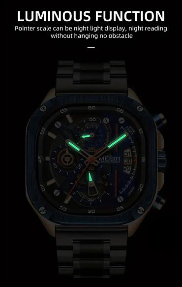 Aksesuarlar: MEGIR Chronograph kişi qol saatı - Brend: MEGIR - Funksiyalar — 6