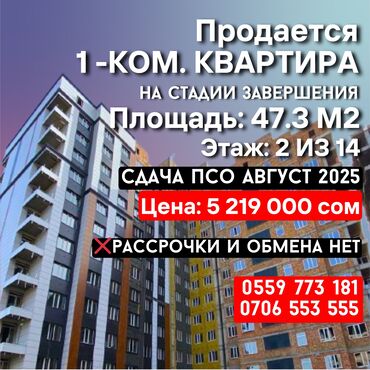 нижня аларча: 1 бөлмө, 47 кв. м, Элитка, 2 кабат, ПСО (өзү оңдоп түзөтүп бүтүү үчүн)