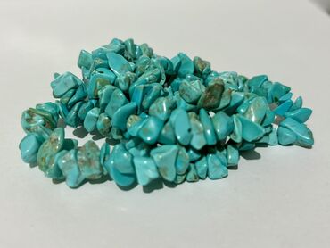 Boyunbağılar: Təbii firuzə daşlı boyunbağı. Uzunluğu 80 sm. - Material: təbii — 1