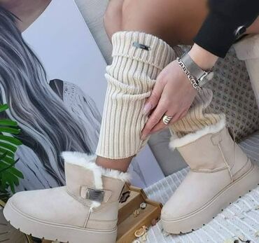 čizme na štiklu: Ugg mini čizme, bоја - Bež, 38