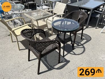 Yataq otağı dəstləri: Balkon üçün, Açılmayan, Yumru masa, 2 stul