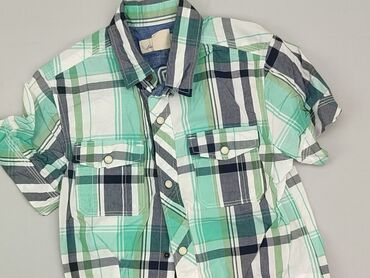 Shirts: Shirt 9 years, condition - Very good, pattern - Cell, color - Green