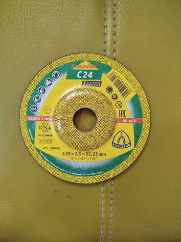 Digər alətlər: Klingspor firmasının istehsalı olan, 125 x 2,5 x 22,23 mm ölçülü