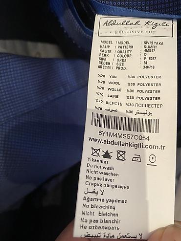 yeni geyim: Kostyum, Demisezon, Kiğılı, XL, rəng - Mavi — 3