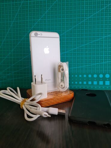 айфон 8 цена ош бу: IPhone 6, Колдонулган, 64 ГБ, Space Gray, Кулакчындар, Заряддоочу түзүлүш, Каптама, 100 %