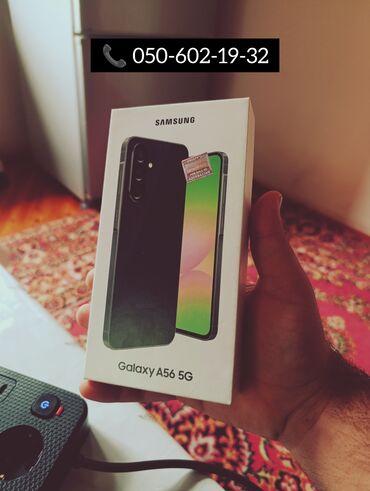 samsung a750: Samsung Galaxy A56, 256 GB, rəng - Qara, Zəmanət, Sensor, Barmaq izi
