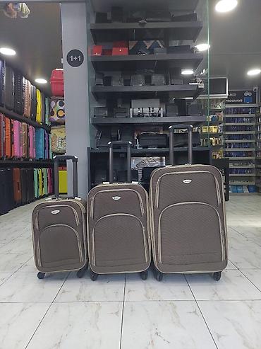 Çamadanlar: Səyahət çamadan dəsti – 3 ölçü - Material: yüngül və möhkəm tekstil — 1