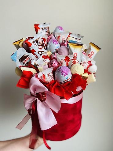 Şokolad buketləri: Şirniyyat buketləri və tematik şokolad kompozisiyaları – Kinder Joy — 4