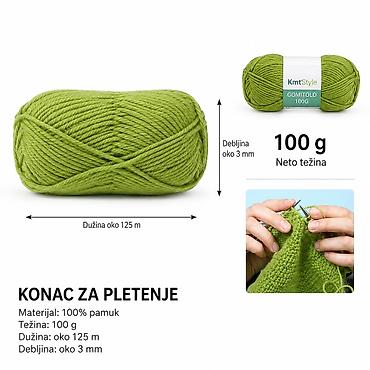 KMT Mrežasta vlakna trostruko upleteno – tanki konac, svetlo zeleni