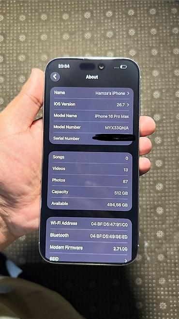 iphone x цена в бишкеке бу: IPhone 16 Pro Max, Б/у, 512 ГБ, Natural Titanium, Коробка, 90 % — 7
