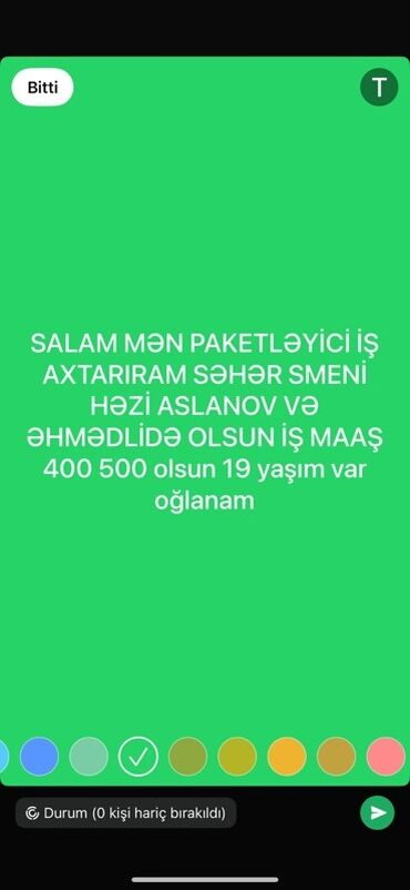 iş verilir: Qablaşdırıcı tələb olunur, 18-29 yaş, 1-2 illik təcrübə, Aylıq ödəniş