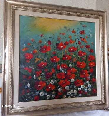 Şəkillər, tablolar: Ölçü 120/80 (12 ədəd). Böyükdürlər. Kətan parça üzərində yağlı boya — 26