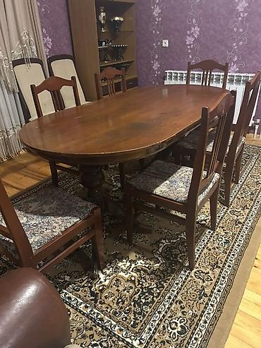 masa ve stullar: Klassik üslubda yemək stol–stul dəsti.-180 smx90 sm - Dəst tərkibi: 1 — 1