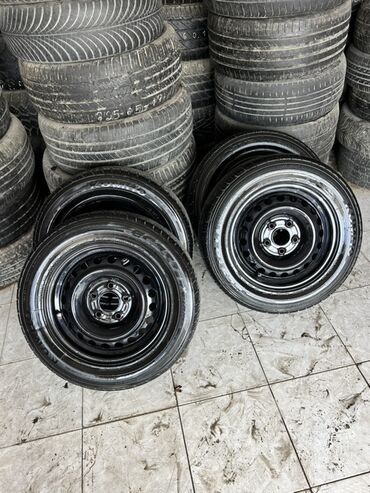 Disk təkərlər: Satılır: 4 ədəd komplekt polad disk və təkər - Disk: 4 dəlikli polad