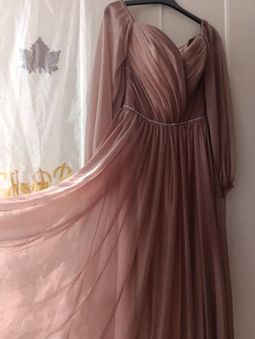 ретро платье: Вечернее платье, Длинная модель, С рукавами, 2XL (EU 44)