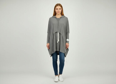 sweter z kapturem: Kardigan damski, rozmiar One size