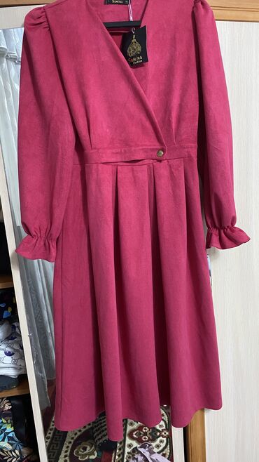 розовое платья: Повседневное платье, Made in KG, Осень-весна, Короткая модель